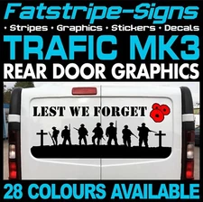 to fit RENAULT TRAFIC LEST WE FORGET ARMY GB STICKERS GRAPHICS DECALS CAMPER VAN