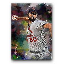 Adam Wainwright #3 Art Card Limited 34/50 Vela Signed (St. Louis Cardinals)