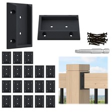 Muzata 20 pcs Deck Railing Brackets Connector-20pack, black