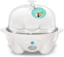 Compact Electric Egg Cooker - Easy Boiling with Auto Shut-Off & Recipes Included