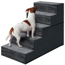 23" H Dog Stairs for Small and Medium Dogs 5-Step Ramps for High Beds and Cou...