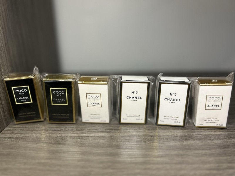 CHANEL Mini Perfume Lot of 6 w/ Boxes Coco Noir Coco Mademoiselle No. 5