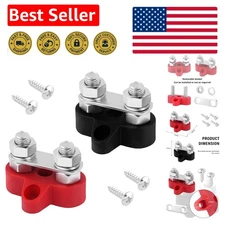 2PCS 12V Power Distribution Block with Dual M8 Studs for Reliable Connectivity