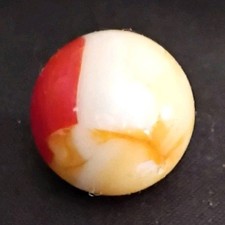 Single Machine Made Glass Swirl Toy Marble, Red White Yellow, Ages 4-11