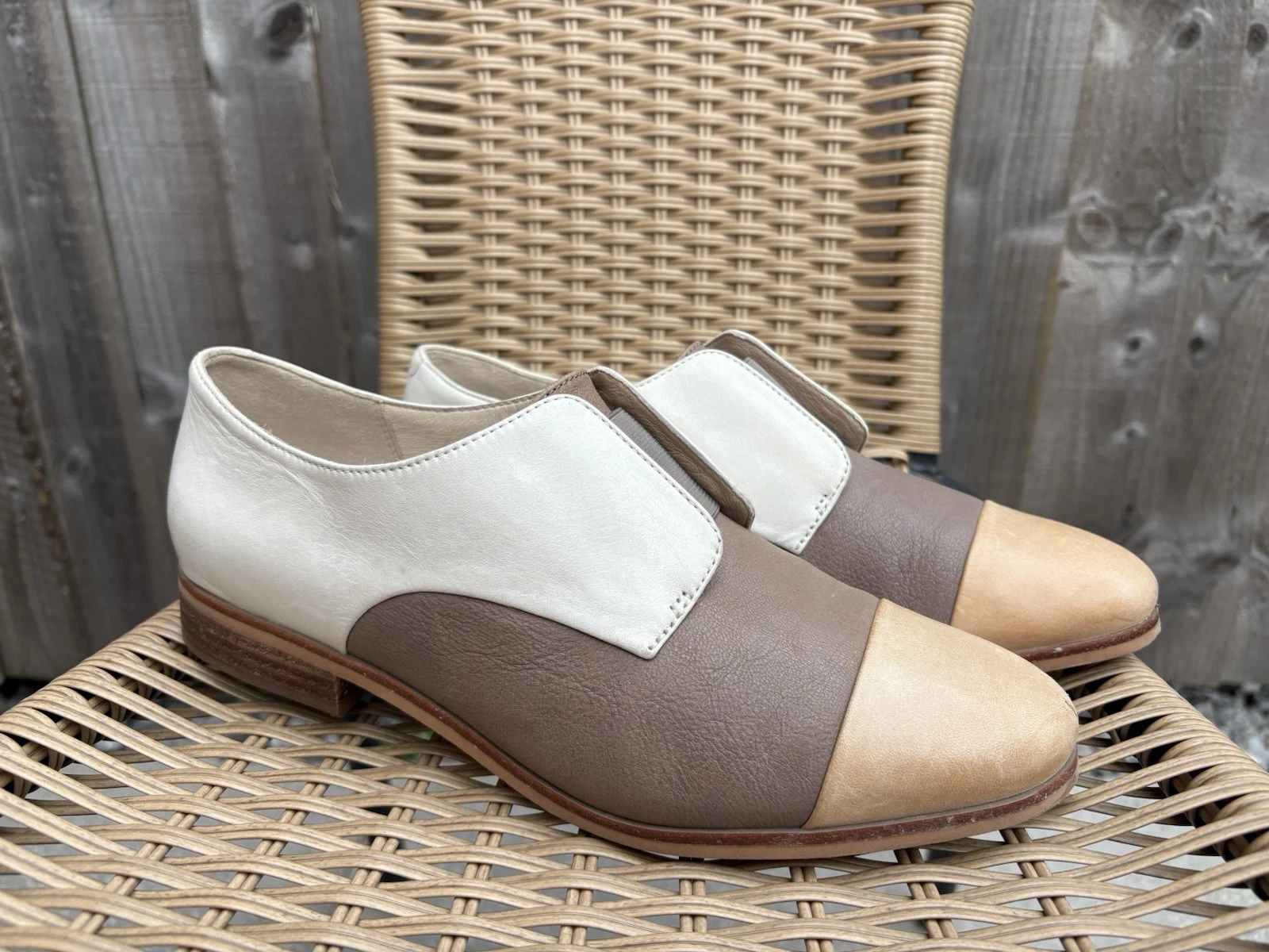 Clarks Hotel Diva Natural Combi taglia 6 D Oxford brogues slip on