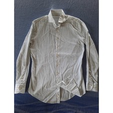 Suitsupply Mens Extra Slim Fit Striped Dress Shirt By Albini Fabric 15.5 or 39