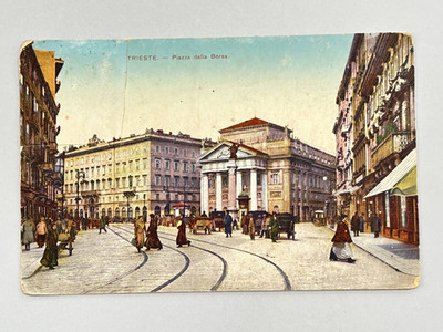TRIESTE PIAZZA DELLA BORSA OLD POSTCARD OLD POSTCARD