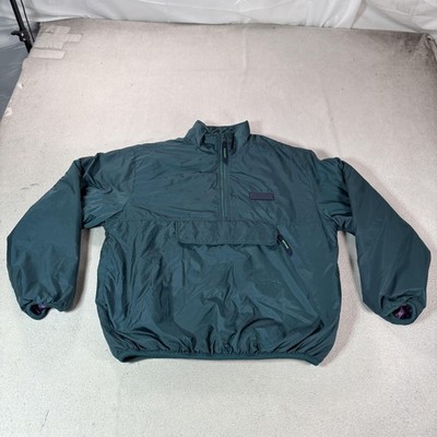 Vintage Eddie Bauer EBTEK Jacket Mens Medium Green 1/4 Zip Anorak