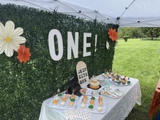 Large White Wooden Letters  ONE   17 Inch Letters Backdrop Birthday