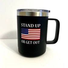 Rogue River Tactical USA tumbler mug sliding lid coffee travel mug Black - New