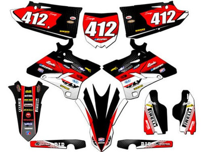 2005-2007 Für Polisport Restyle YZ 125 Ricochet Schwarz Senge Grafiken Set Com