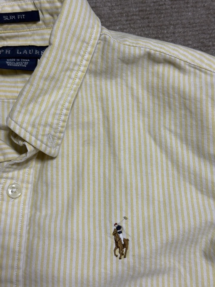 Ralph Lauren 衬衫女式 4 条纹修身纽扣长袖小马标志 — 第 2/4 张图片