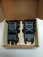 NEW Gen II Flip UP iron Sights Front & Rear Black Polymer 20mm Picatinny Mount