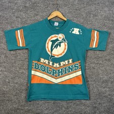 Vintage 1995 Salem Miami Dolphins NFL T-Shirt Small Double Sided Graphic 90s