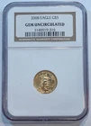 2008  $5 American Gold Eagle 1/10th Oz NGC GEM Uncirculated  Fine US Gold  !!