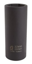 1/2" Drive, Deep  Socket, 22mm 222MD SUNEX TOOLS Metal 613364902226 Sockets,