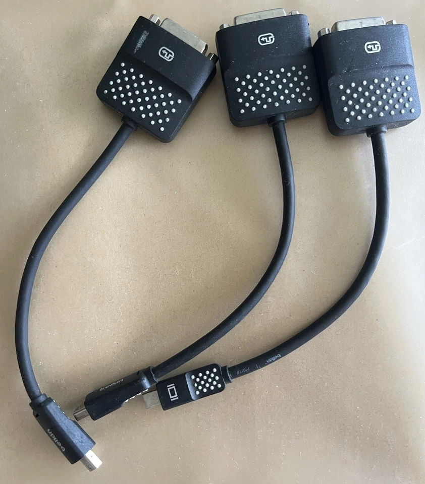3 x Belkin Mini Display Port to DVI Adapter Apple Mac Book Pro Air Cables - Image 3 of 4