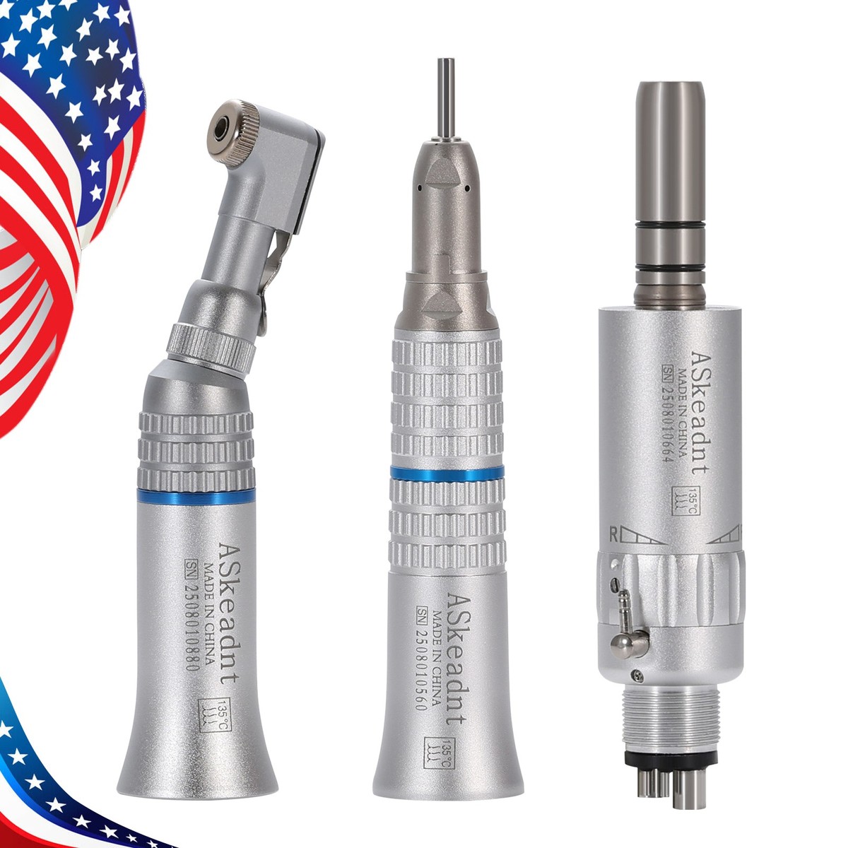 MAO　0507 Contra Angle Straight Handpiece Air Motor Low Speed 2/4 Holes