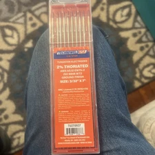 New in Box Techiweld Tungsten 2% Electrodes 10 pcs 3/32 x 7"