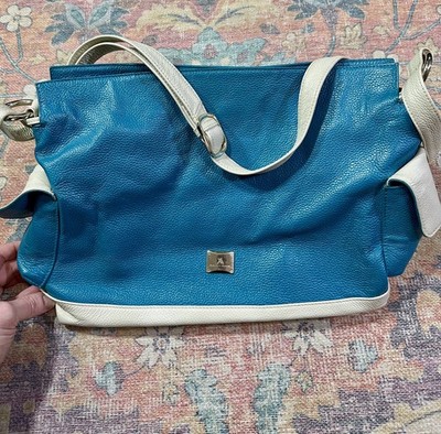 Francesco Marconi Leather Handbag Purse 2 Tone With Shoulder Strap Coin Italy 