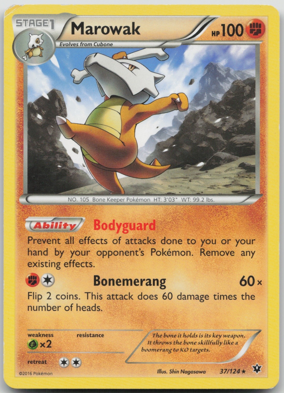 Marowak 37/124 Rare XY - Fates Collide LP Normal