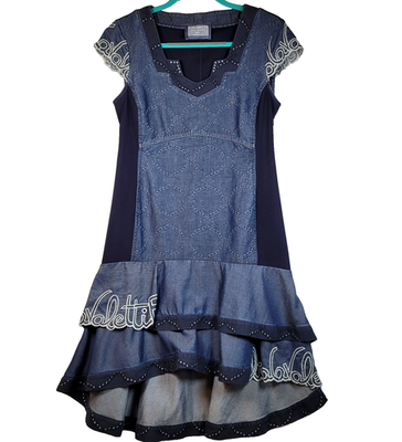 elisa embroidered fit and flare dress Dress the Population Elisa Dress - DUSTY PINK Multi - PINK main image 1