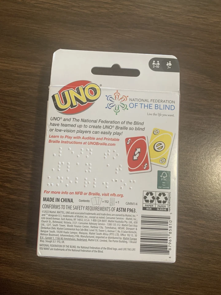 UNO Braille Edition National Federation The Blind Card Game - Image 2 of 4