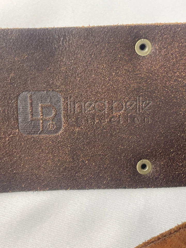 Linea Pelle Leather Wide Statement Belt Brown Handmade Harness Buckle Womens M - Image 3 of 4