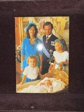 Vintage Postcard - King Carl Philip, Queen Silvia, Princess Victoria & Madeline