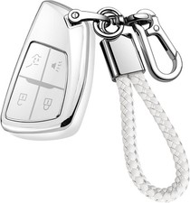 2022-2025 Chevy Silverado 1500 Gmc Sierra 1500 Key Fob Cover Silver-white 4 Butt