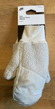 NWT Nike Sherpa Fleece Mittens Womens XS/S Beige White Winter Warm Gloves