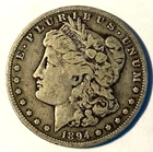 1894o Morgan Silver Dollar, Lightly Circulated! Looks VF with Free Shipping!