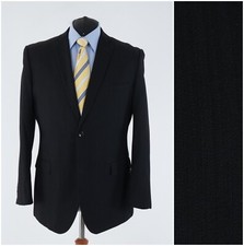Mens Black Striped Blazer 46R UK Size CARLOBONELLI Sport Coat Jacket