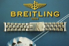 BREITLING 175/866A 20MM DEPLOYMENT SOLID LINK WATCH BAND BRACELET STRAP CURVED