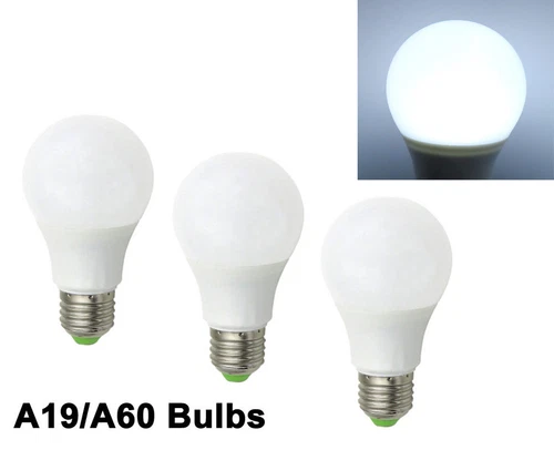 3pcs 60W Equivalent E26 E27 A19 LED Light 12-24V Globe RV/Boat Bulb Daylight H