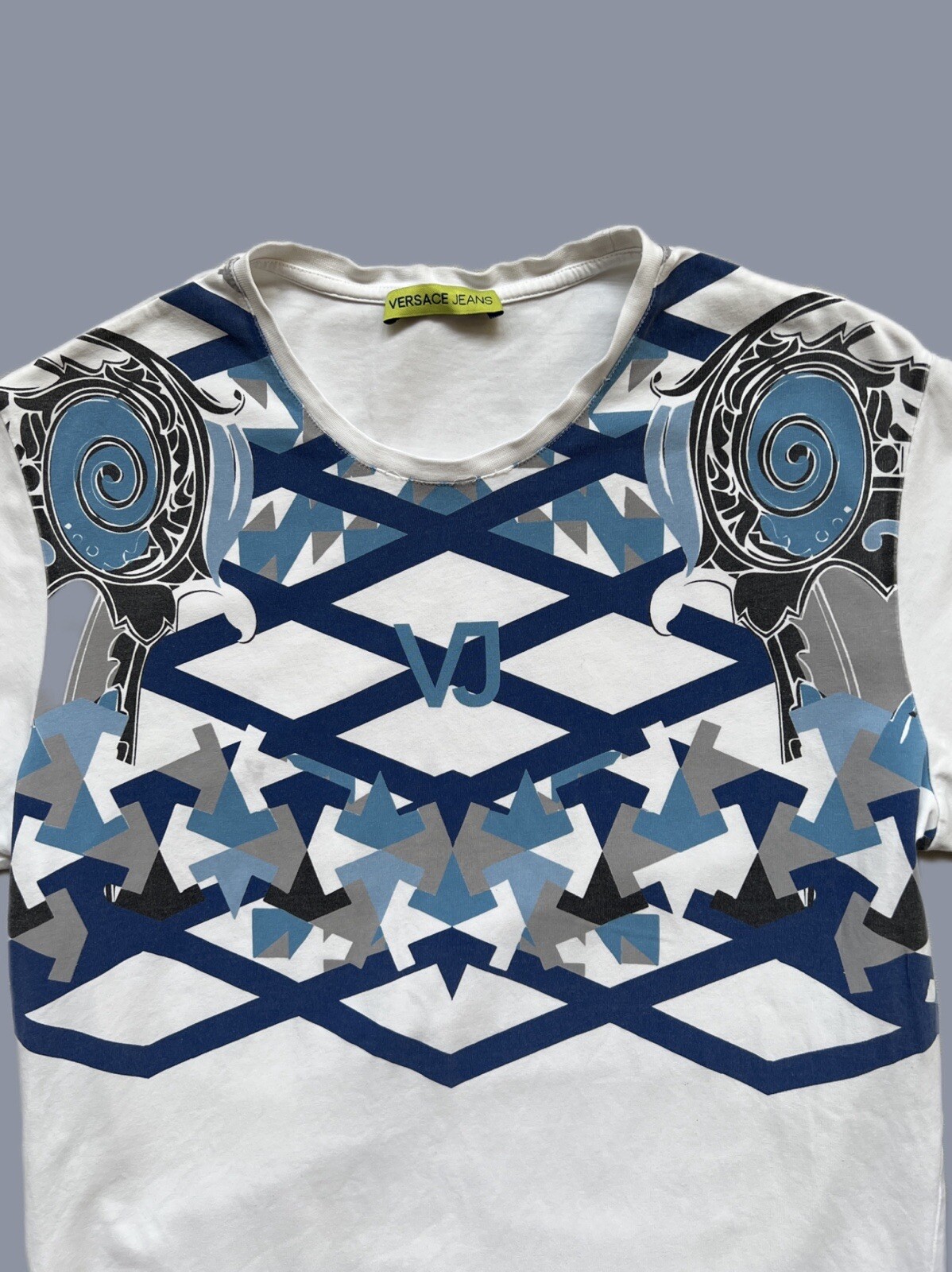 VERSACE Jeans Men White Cotton Logo T-Shirt Size S thumbnail 3