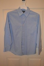 Boys CHAPS Blue Patterned Cotton Blend Dress Shirt Size M (10-12)