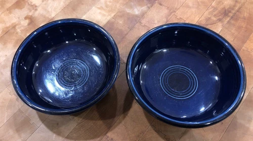 2 lot Vintage Fiestaware Cobalt Blue 5 1/2” Fruit Bowl Fiesta HLC USA Original