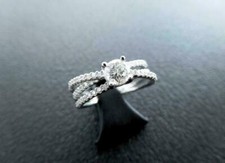 Designer 2.70Ct Round Diamond 14k White Gold Engagement Ring Simulated Size 5.5