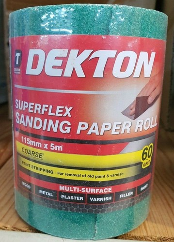 Dekton High Quality Superflex Sanding Paper Rolls 5m 60 80120 Grit MultiSurface - Picture 3 of 5