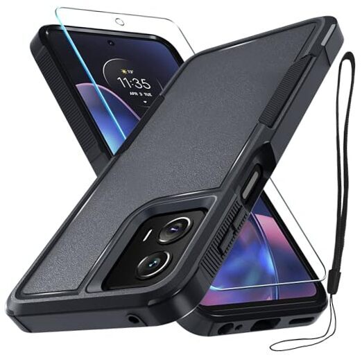 Case Compatible with Full Body Heavy Duty Rugged Moto G 5G 2024 Black Matte