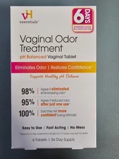 2 PACK Vh Essentials Ph Balanced Vaginal Odor Suppositories 6 Tablets