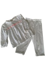 Vintage Pajama Set 2 PC Long Sleeves Shirt Pants Pink White Cottagecore Girls 2T