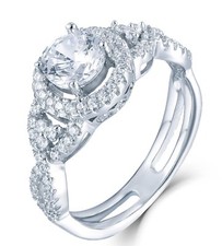 925 Sterling Silver Round Halo CZ Engagement Ring Wedding Band Size 1.5-15 ML480