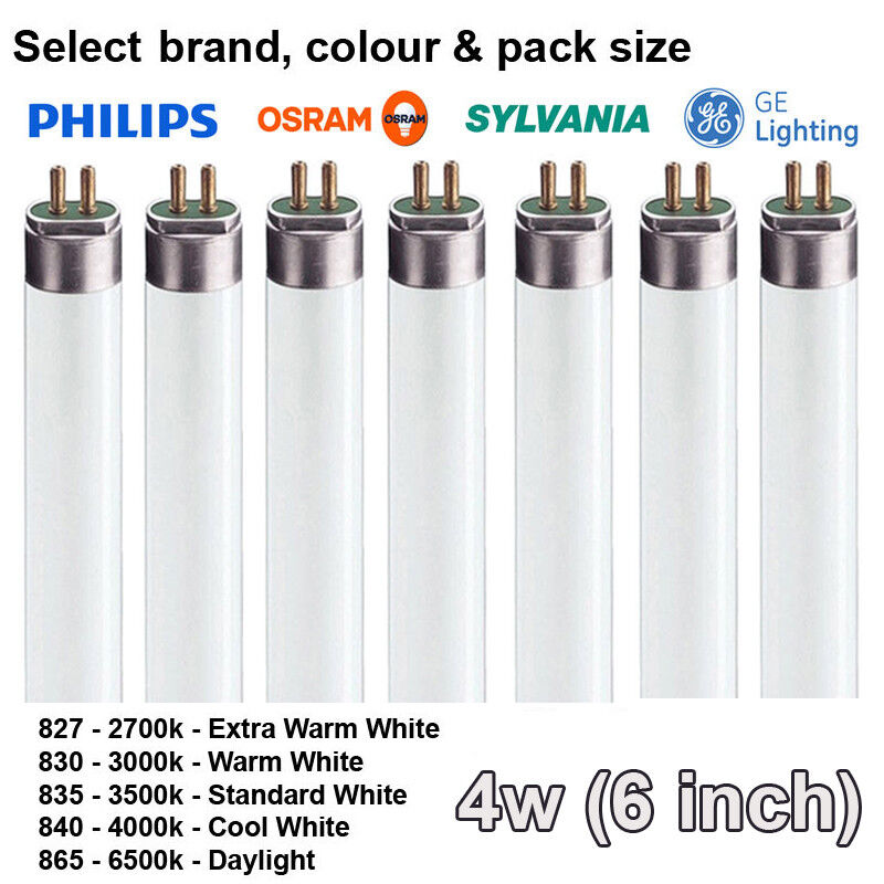 Cater blyant bekræft venligst 4w 6 Inch T5 Fluorescent Tube - Colours: 827 830 835 840 865 - Choice of  brand | eBay