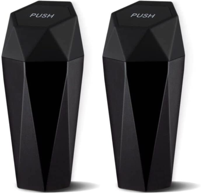 Car Trash Can With Lid, Diamond Design Small Automatic Portable Trash Can, Leakproof Vehicle Trash Bin, Easy To Clean, Used In Car Home Office (Black), Garbage Cans - Canada