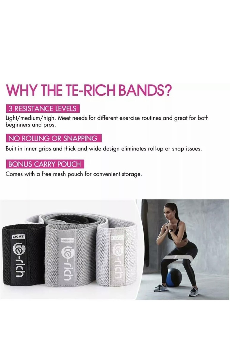 Te Rich Resistance Bands For Legs And Butt Fabric Workout Loop