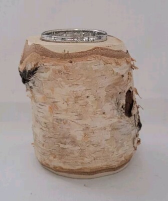 White Birch Tree Log Candle Holder