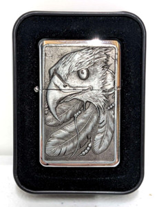 Eagle Emblem Zippo Lighter Star Lighters Refillable Flip Top, New in Box