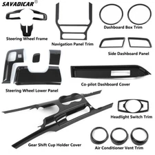 18x Steering Wheel Gear Shift Cover Trim Kit For Ford Mustang 2015+ Carbon Fiber